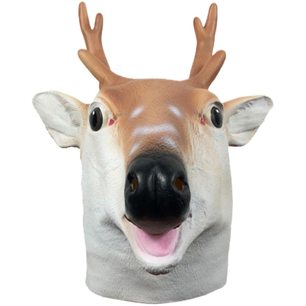 Amazon.co.jp: 面白い鹿マスクノベルティ動物ラテックスマスク